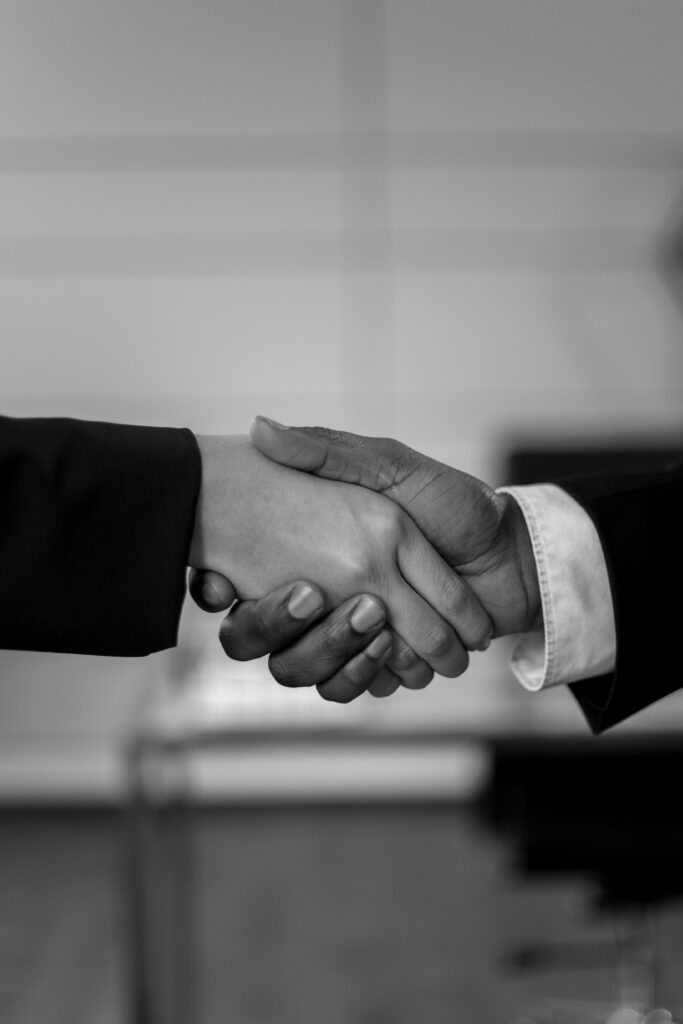 Two people shaking hands
